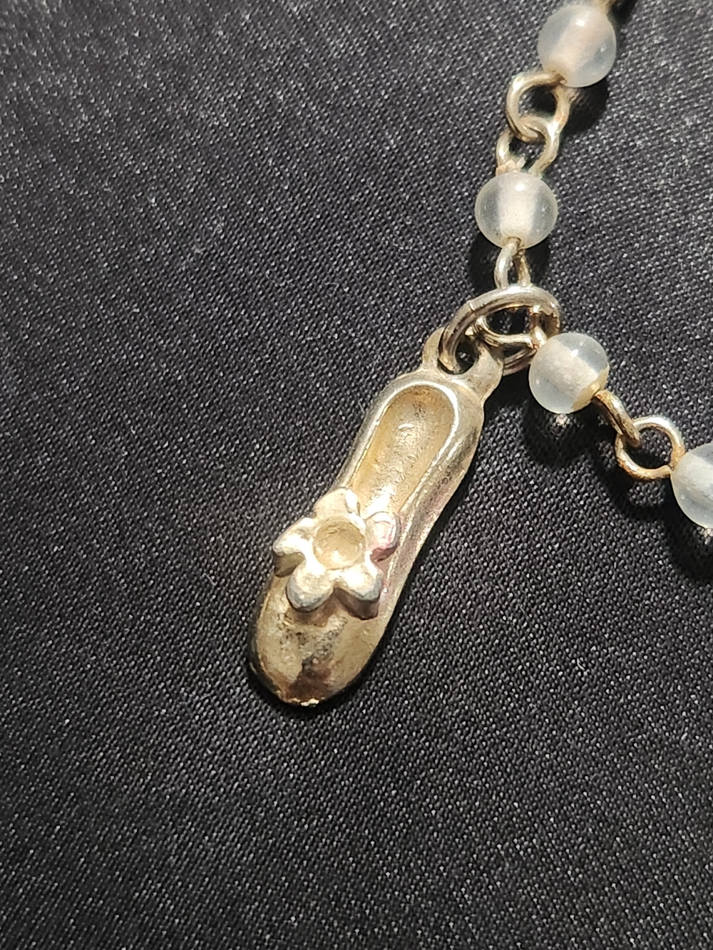 Vintage Japan Ballerina & Ballet Slipper Bead Charm Bracelet - Silver Tone - Picture 3 of 7
